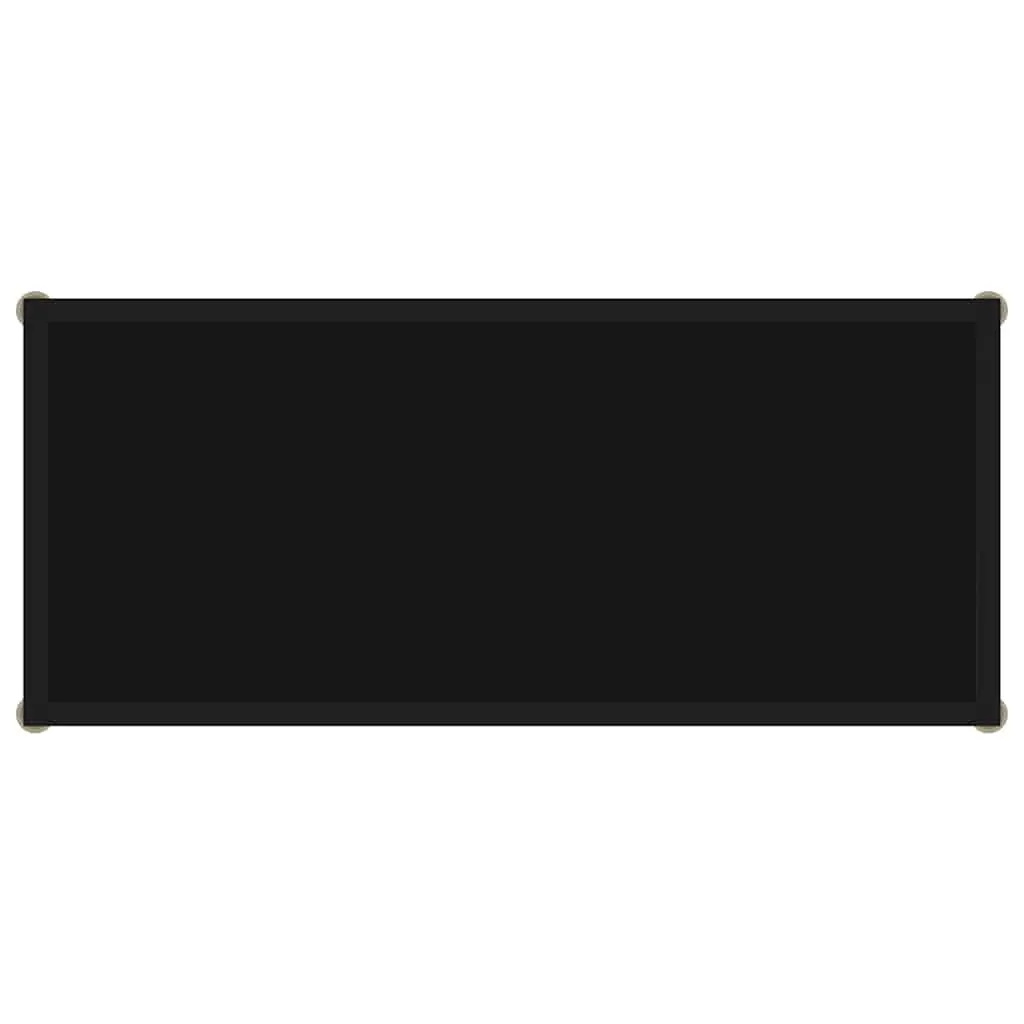 Black Glass Top Console Table with Storage Shelf