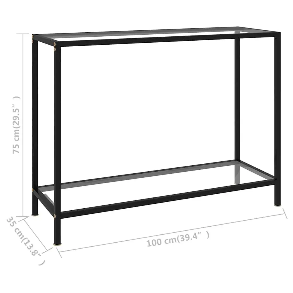 Tempered Glass Console Table for Living Room Storage