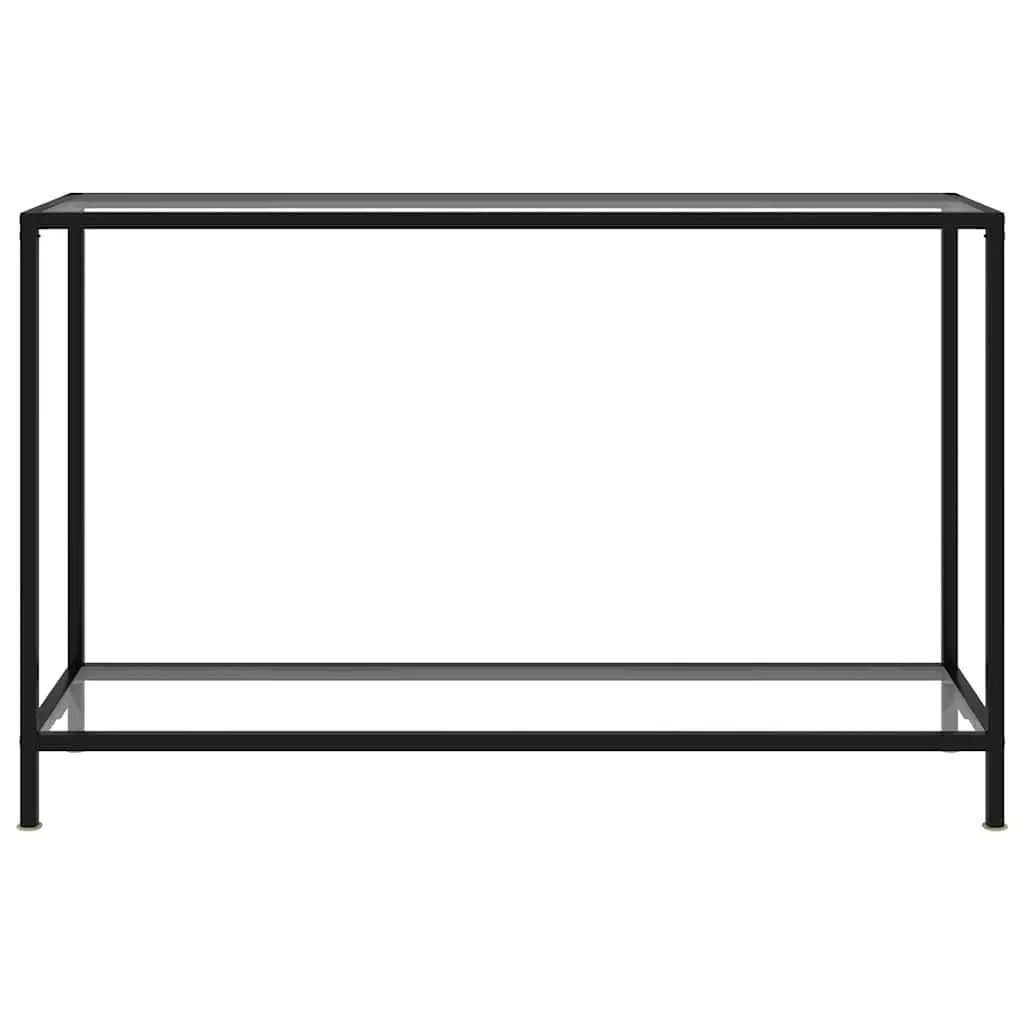 Tempered Glass Console Table with Storage Shelf
