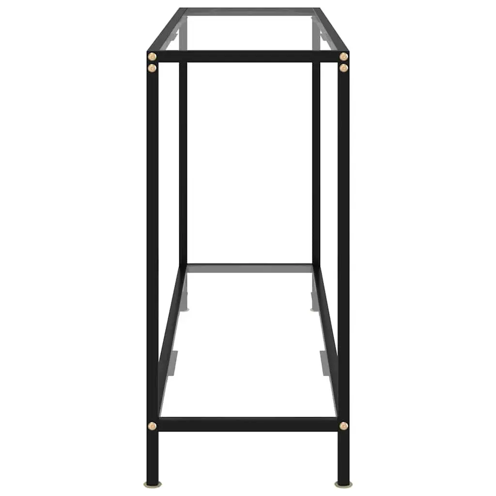 Tempered Glass Console Table with Storage Shelf