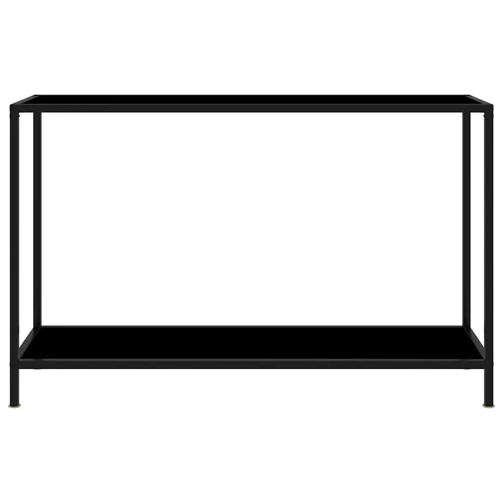 Accent Table Steel Frame Tempered Glass Top 120x35x75cm Black