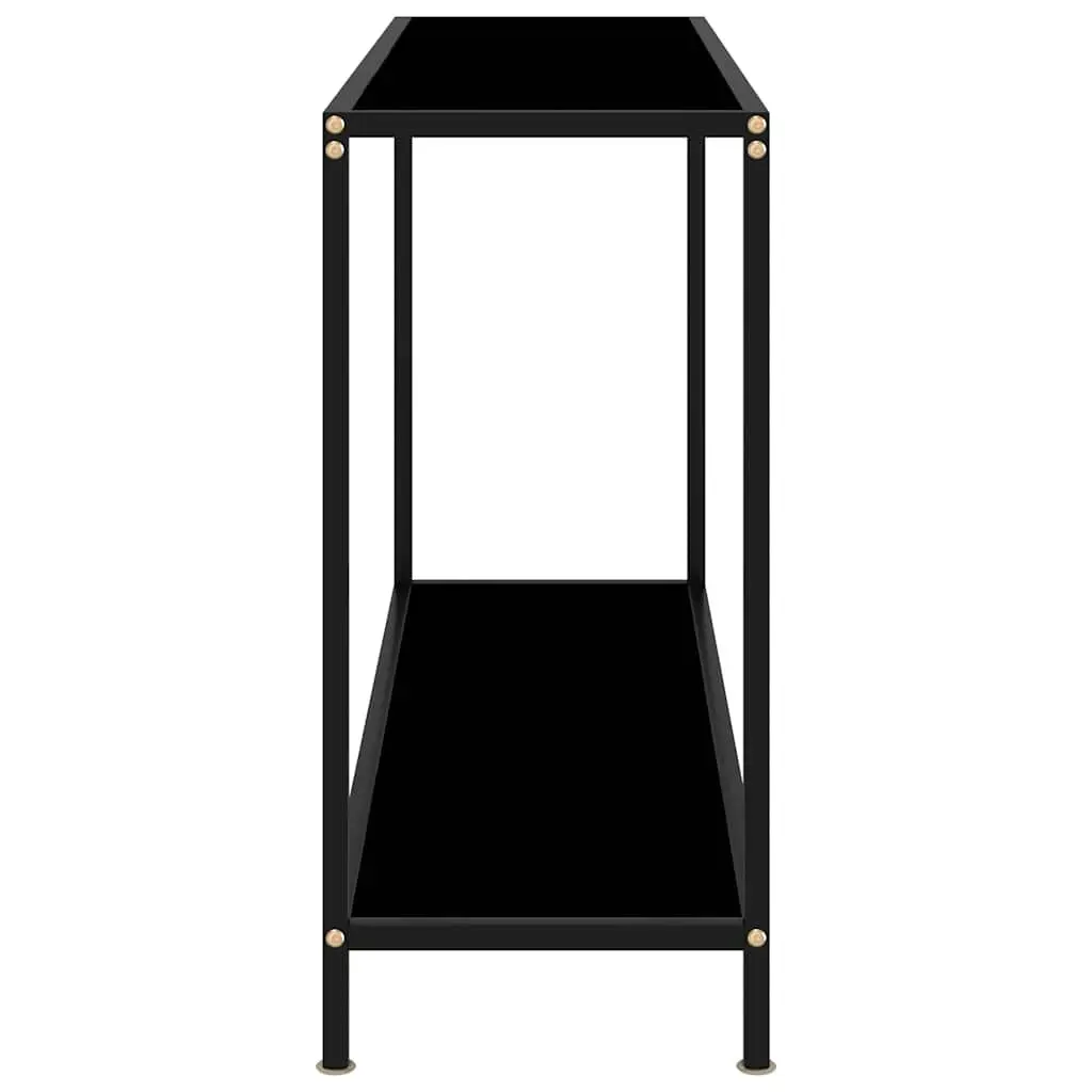Accent Table Steel Frame Tempered Glass Top 120x35x75cm Black