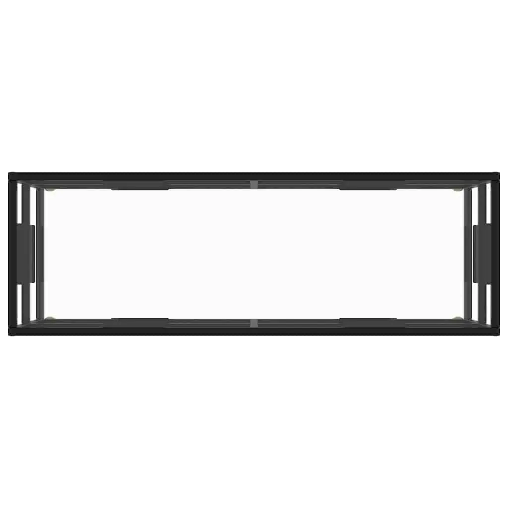 Black TV Cabinet with Glass Shelving