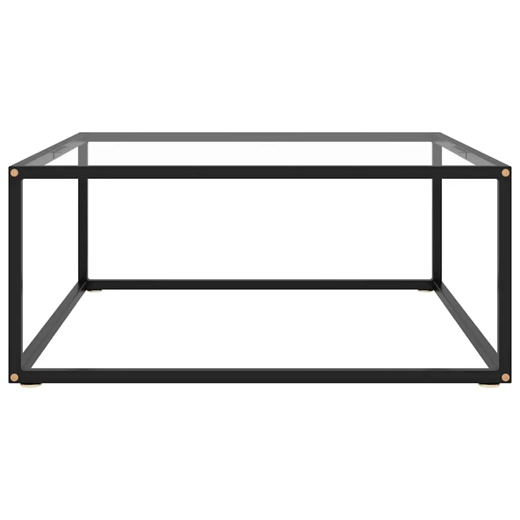 Black Coffee Table with Tempered Glass Top
