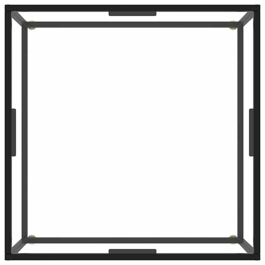 Black Coffee Table with Tempered Glass Top