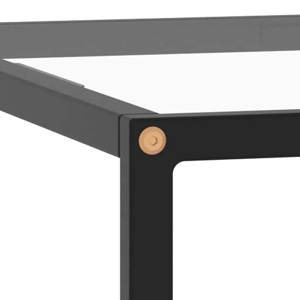 Black Coffee Table with Tempered Glass Top