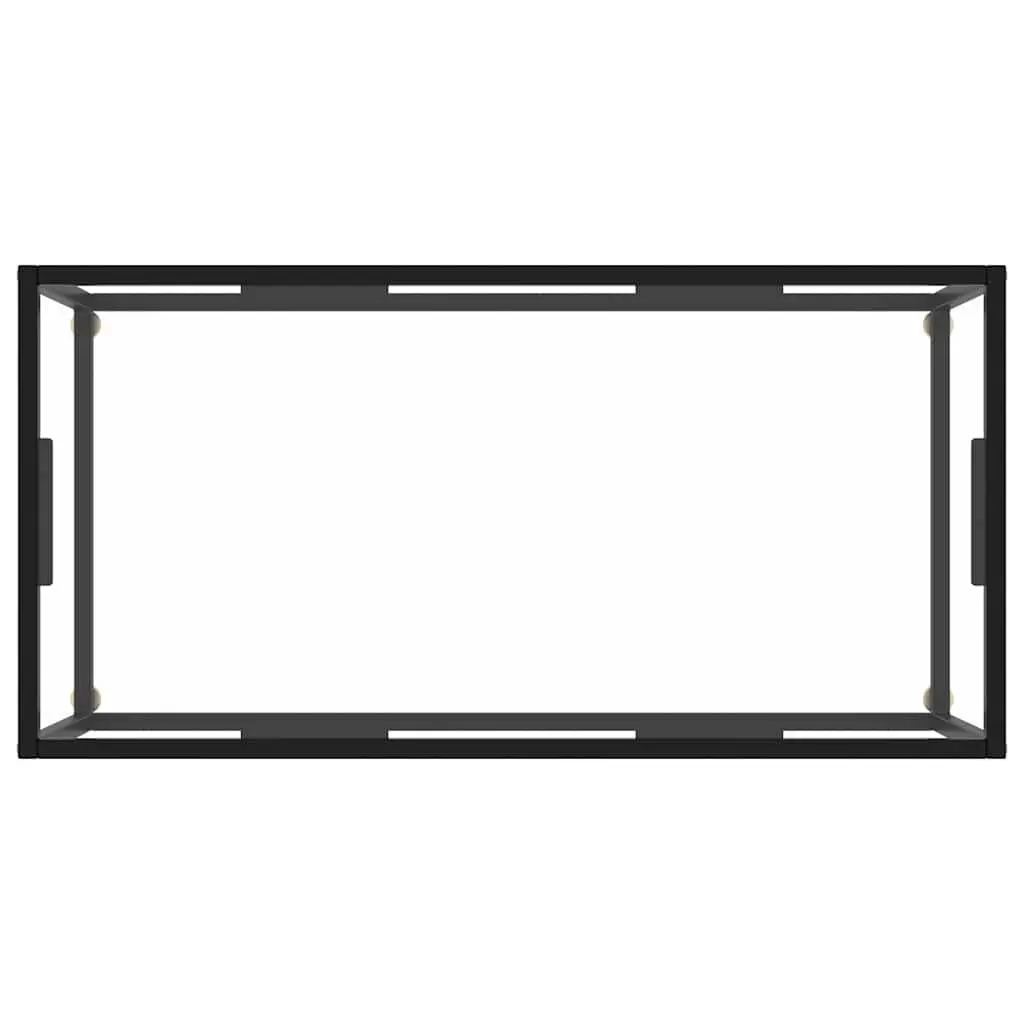 Black Coffee Table with Tempered Glass Top