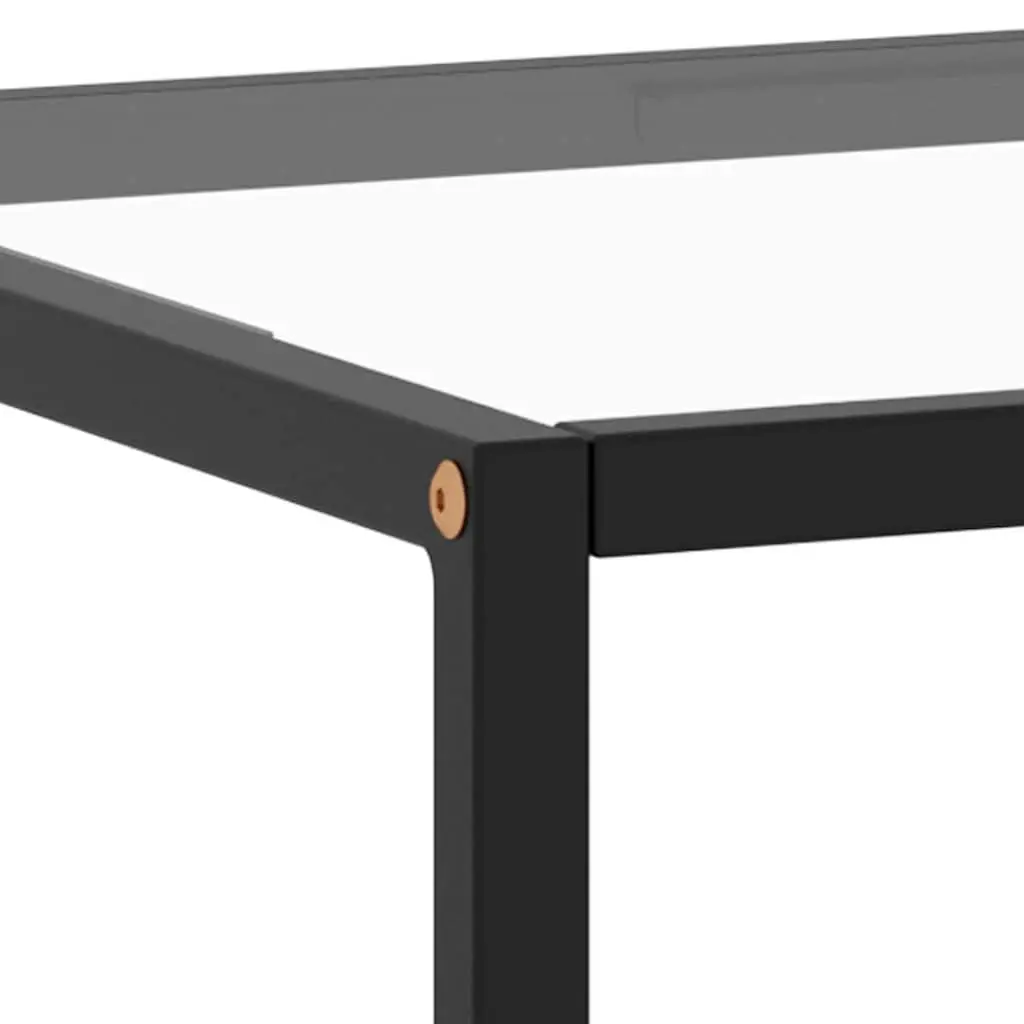 Black Coffee Table with Tempered Glass Top
