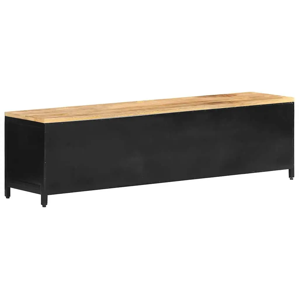 TV Cabinet Industrial Black 130x30x37 cm Solid Mango Wood