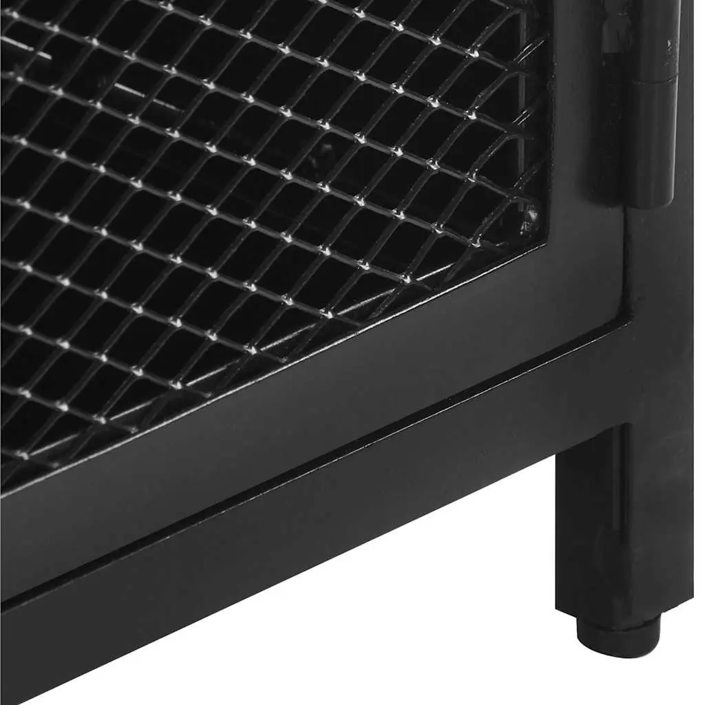 TV Cabinet Industrial Black 130x30x37 cm Solid Mango Wood
