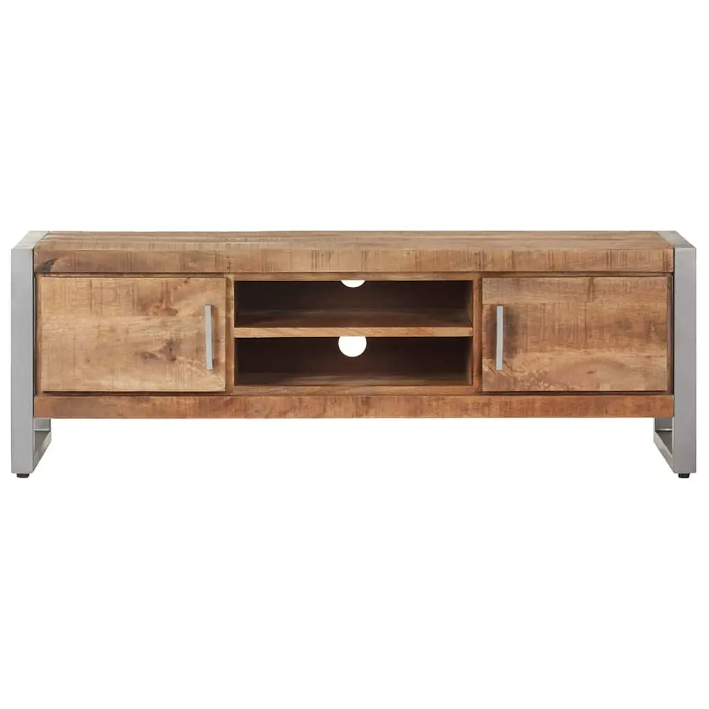 TV Cabinet Industrial Style 120x30x40 cm Rough Mango Wood