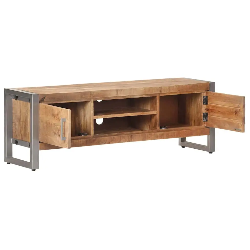 TV Cabinet Industrial Style 120x30x40 cm Rough Mango Wood