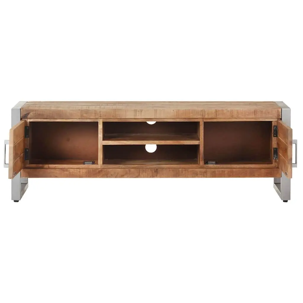 TV Cabinet Industrial Style 120x30x40 cm Rough Mango Wood