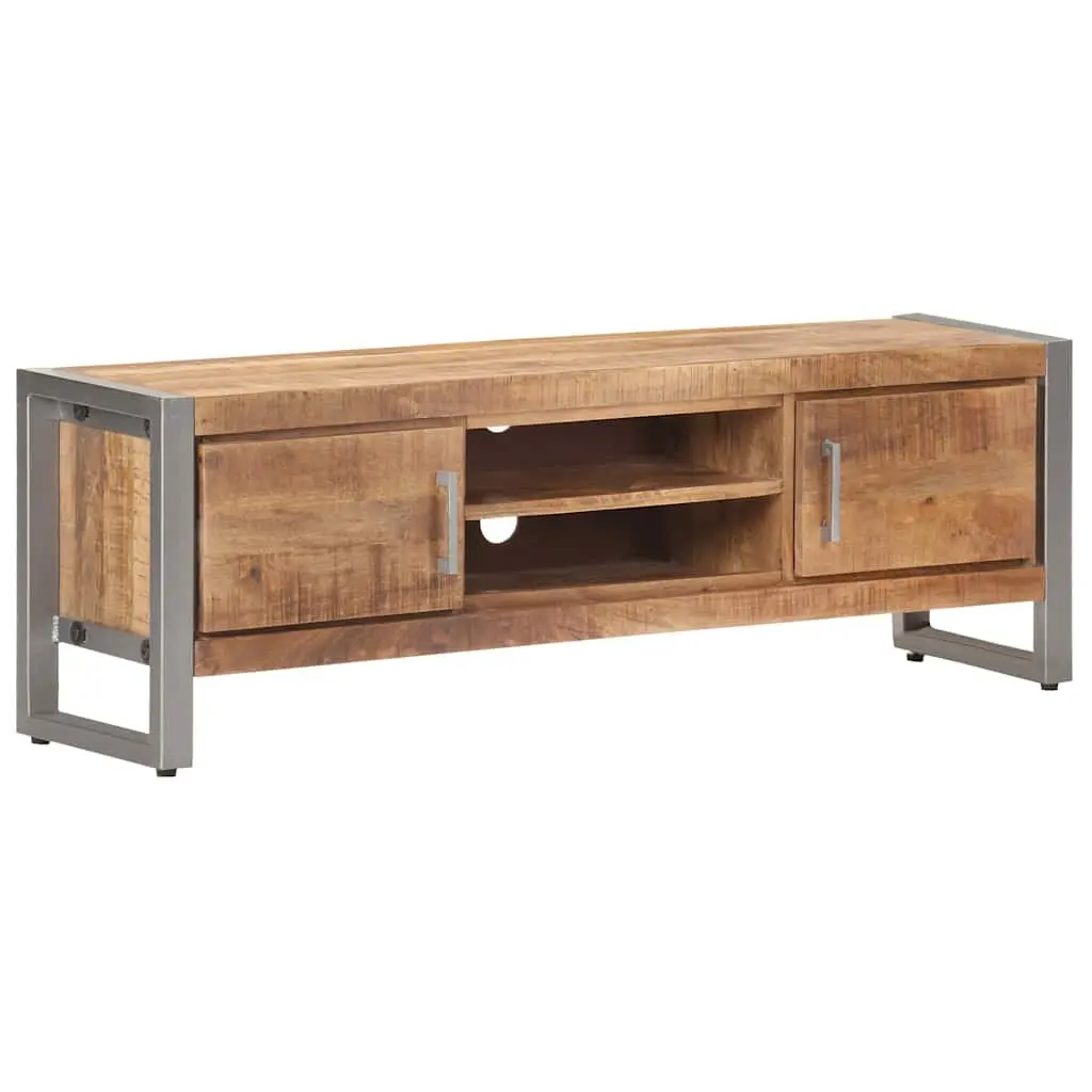 TV Cabinet Industrial Style 120x30x40 cm Rough Mango Wood
