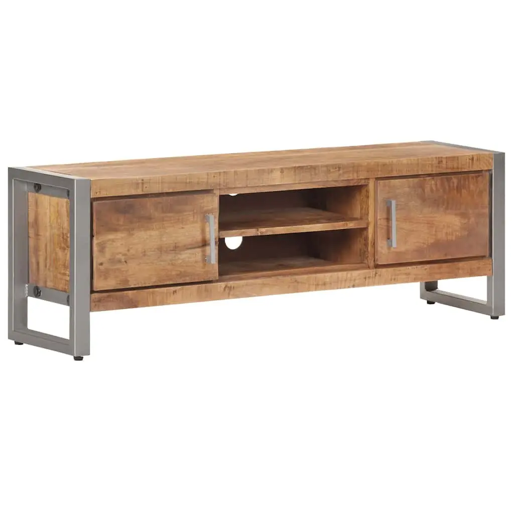 TV Cabinet Industrial Style 120x30x40 cm Rough Mango Wood