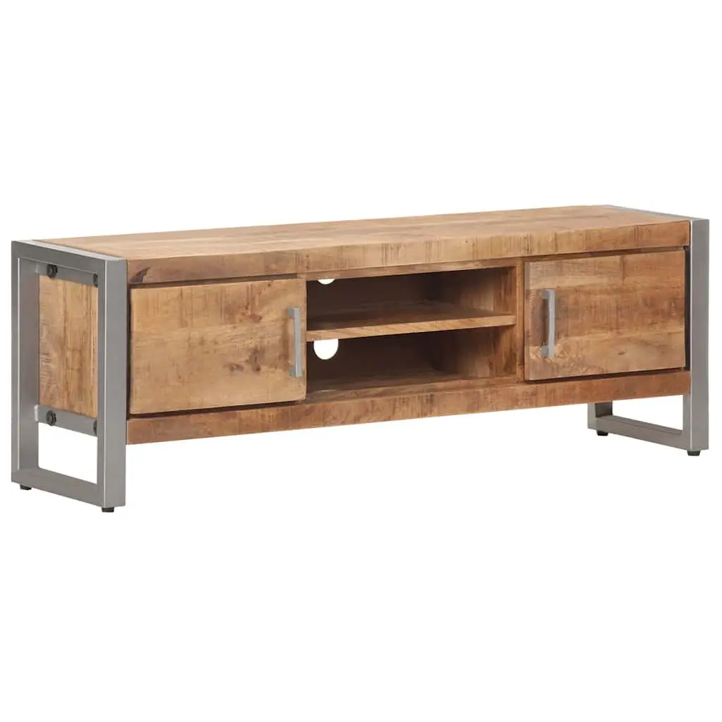 TV Cabinet Industrial Style 120x30x40 cm Rough Mango Wood