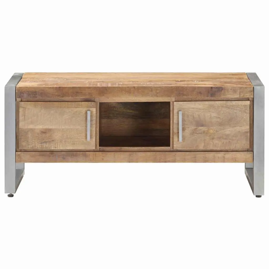 Industrial Style Coffee Table with Storage Doors 95x50x40 cm