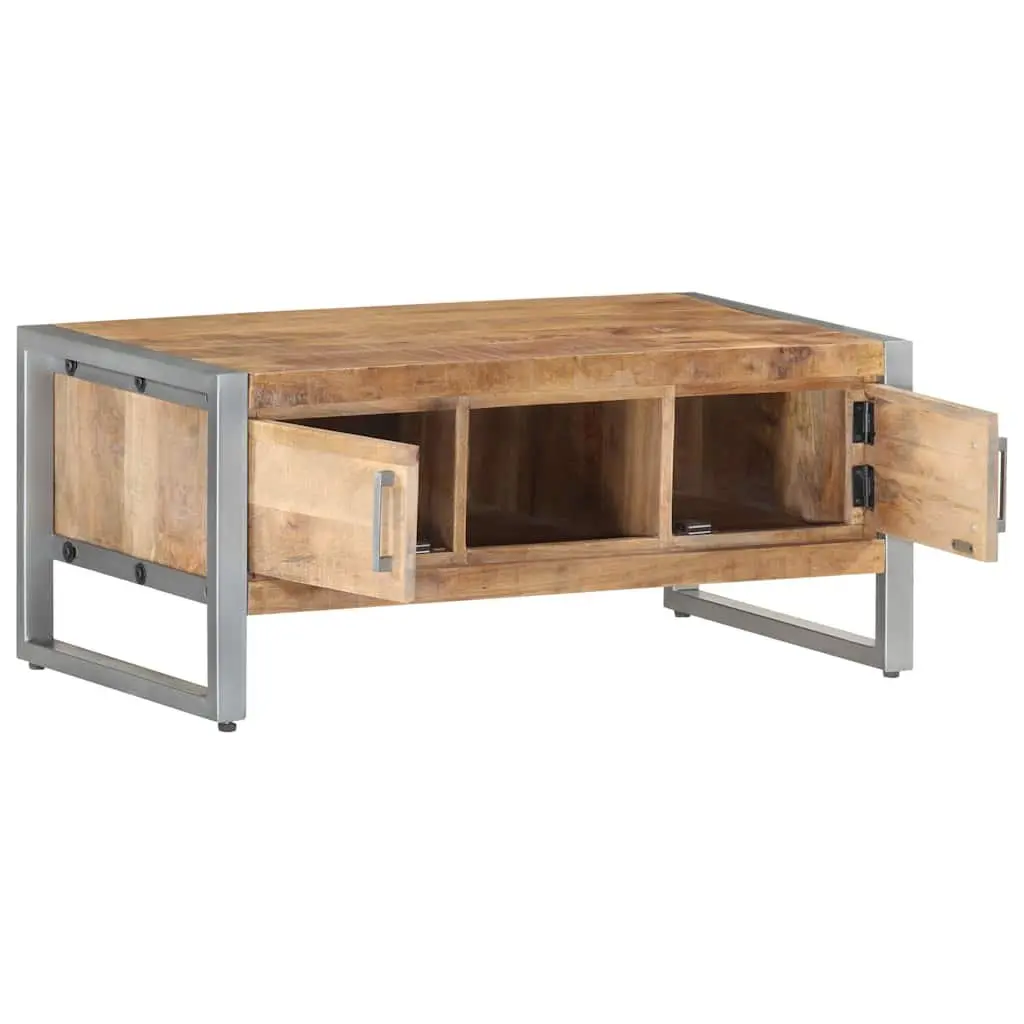 Industrial Style Coffee Table with Storage Doors 95x50x40 cm