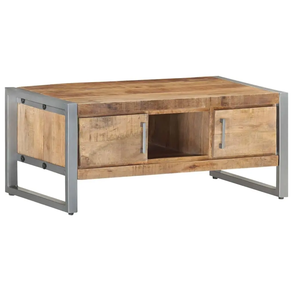 Industrial Style Coffee Table with Storage Doors 95x50x40 cm