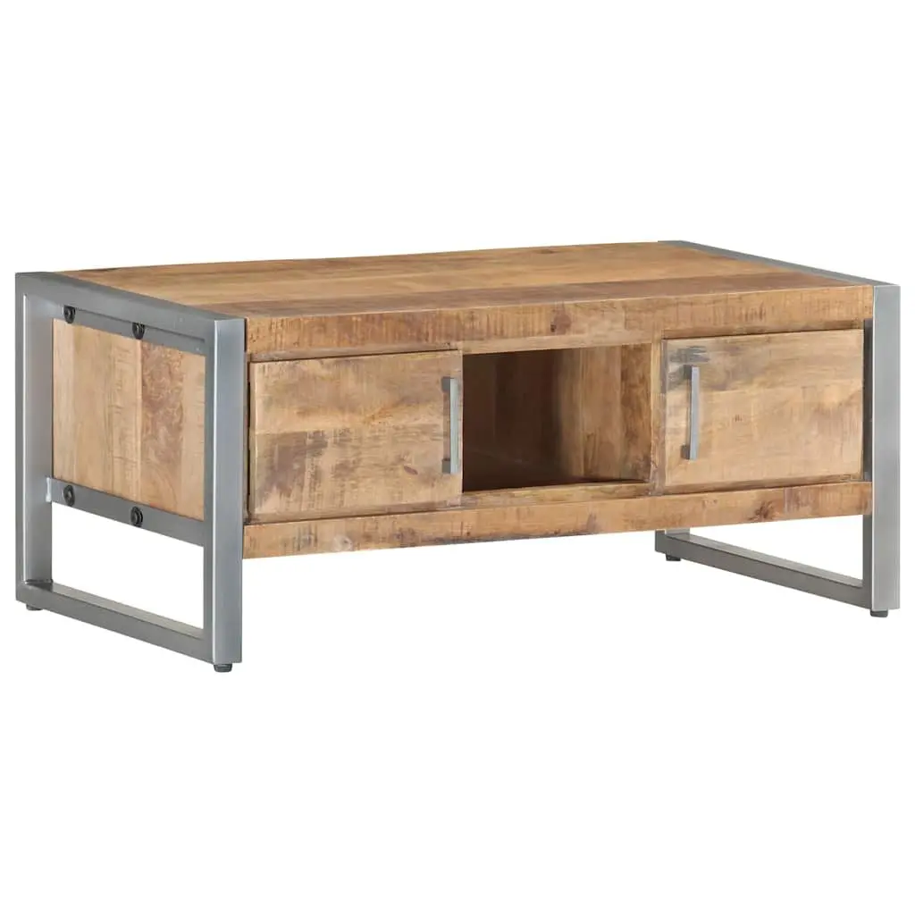 Industrial Style Coffee Table with Storage Doors 95x50x40 cm