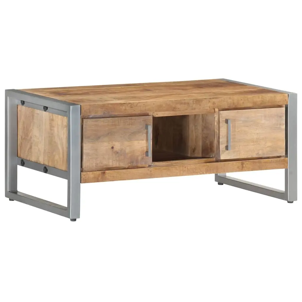 Industrial Style Coffee Table with Storage Doors 95x50x40 cm