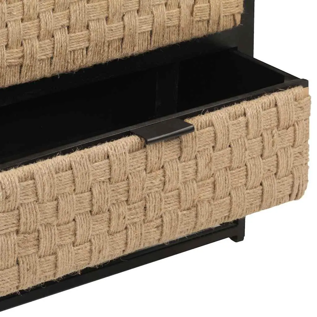 Solid Mango Wood Sideboard with Iron Base