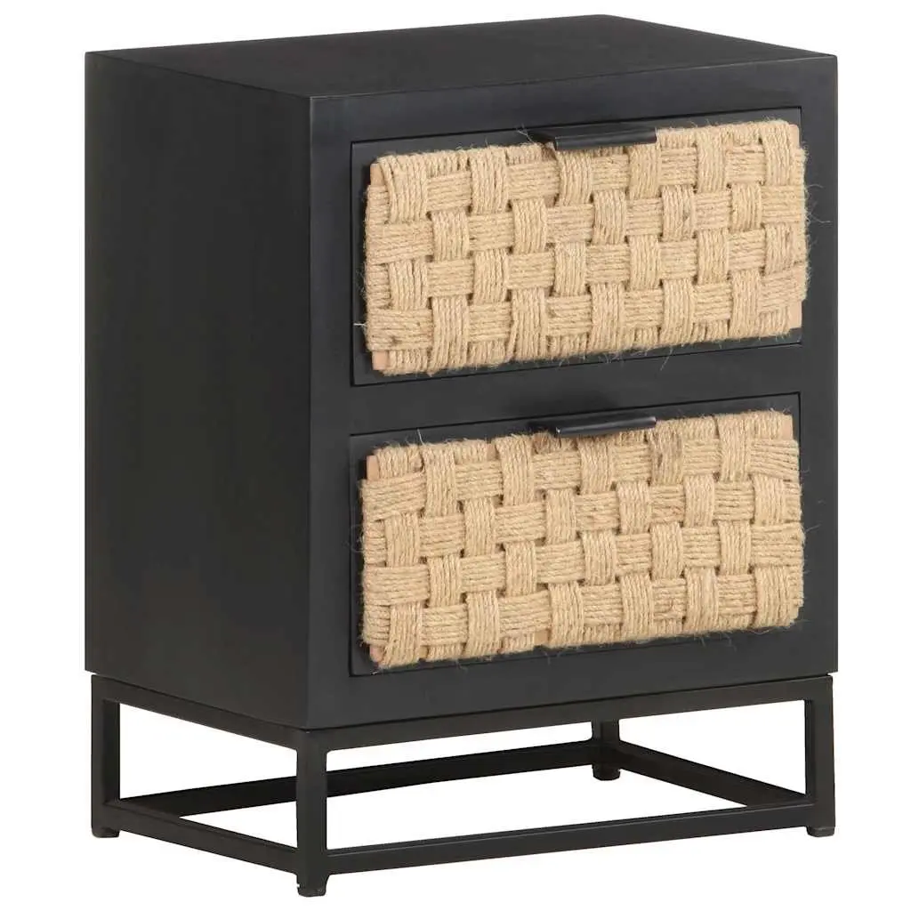 Bedside Cabinet Industrial Style 40x30x50 cm Wood Two Drawer Nightstand