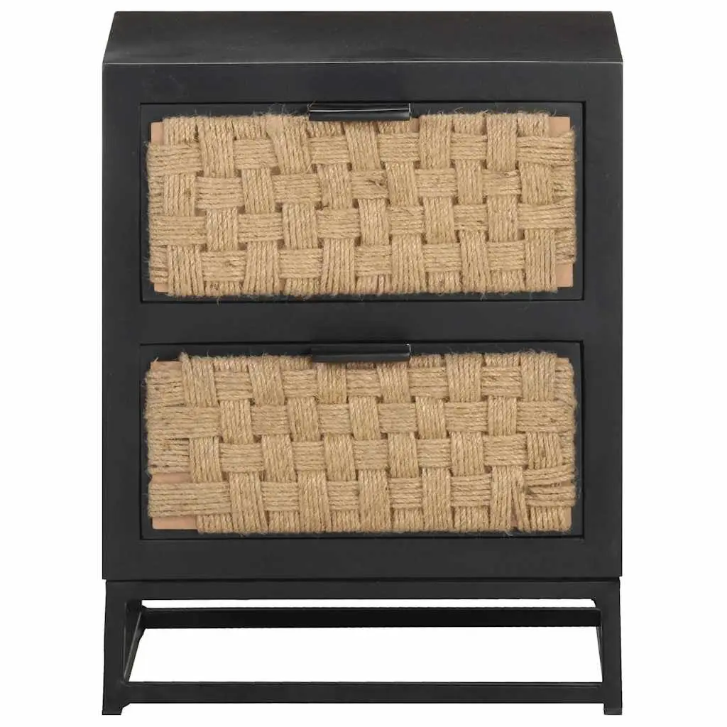 Bedside Cabinet Industrial Style 40x30x50 cm Wood Two Drawer Nightstand