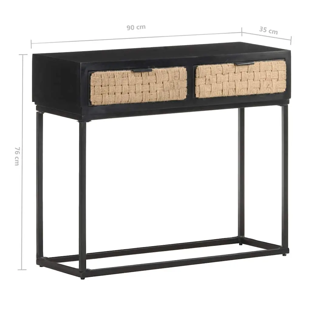 Solid Mango Wood Console Table with Drawers