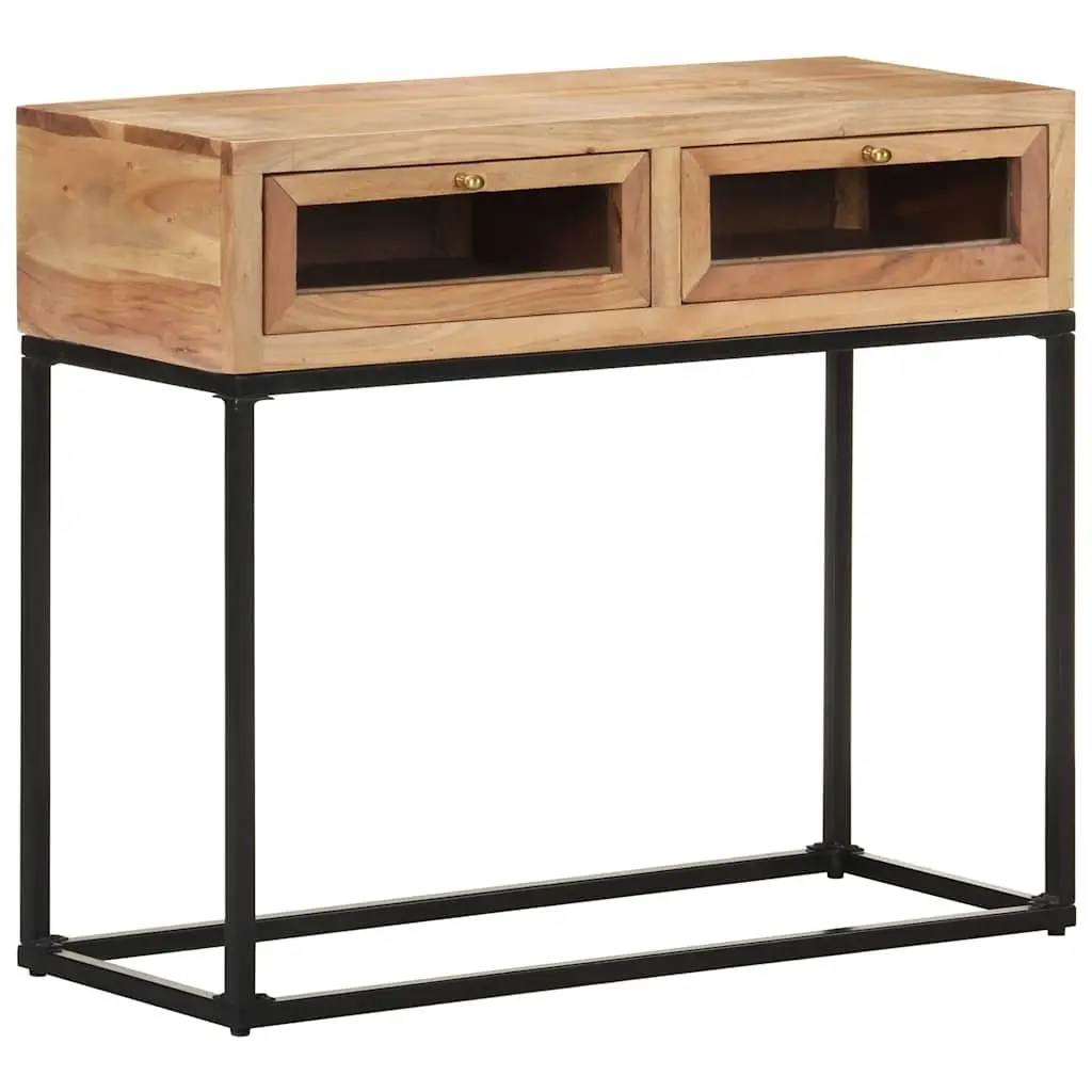 Solid Acacia Wood Console Table with Drawers 90x35x76 cm