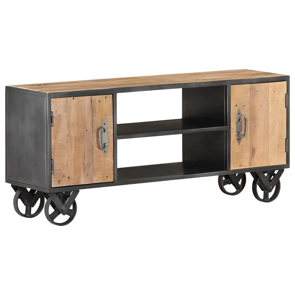 Solid Reclaimed Wood TV Cabinet with Industrial Charm