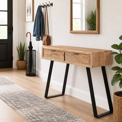 Solid Acacia Wood Console Table with Live Edges