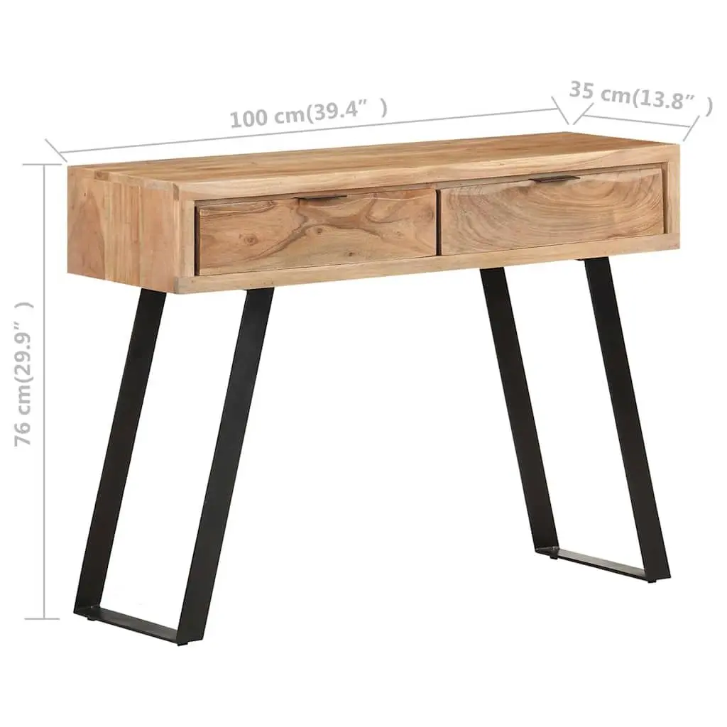 Solid Acacia Wood Console Table with Live Edges