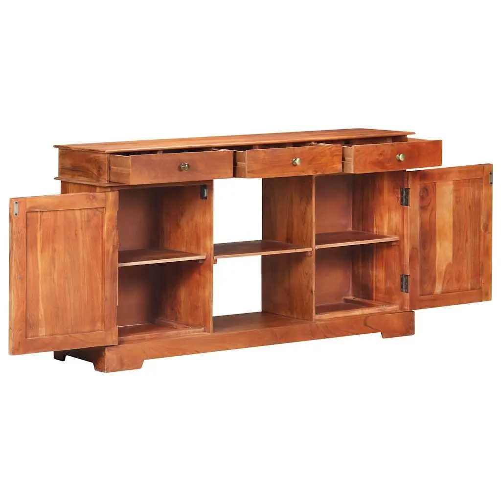 Solid Acacia Wood Sideboard Brown 135x35x75cm Storage Cabinet 2 Doors 3 Drawers