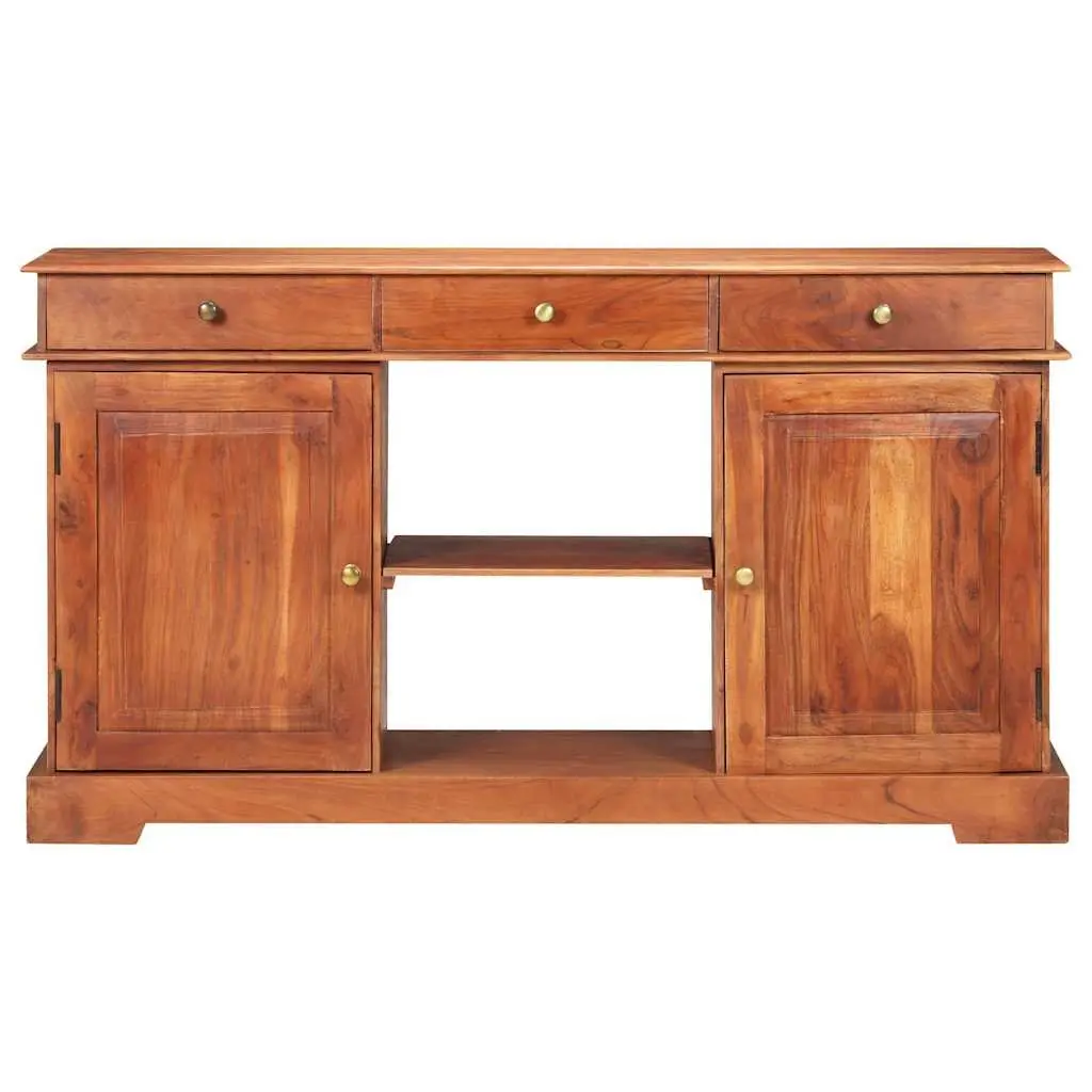Solid Acacia Wood Sideboard Brown 135x35x75cm Storage Cabinet 2 Doors 3 Drawers