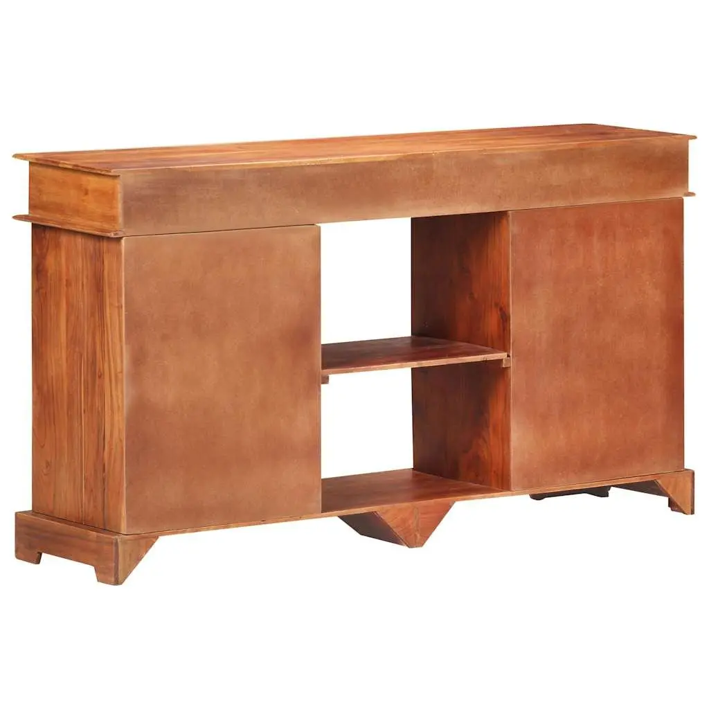 Solid Acacia Wood Sideboard Brown 135x35x75cm Storage Cabinet 2 Doors 3 Drawers