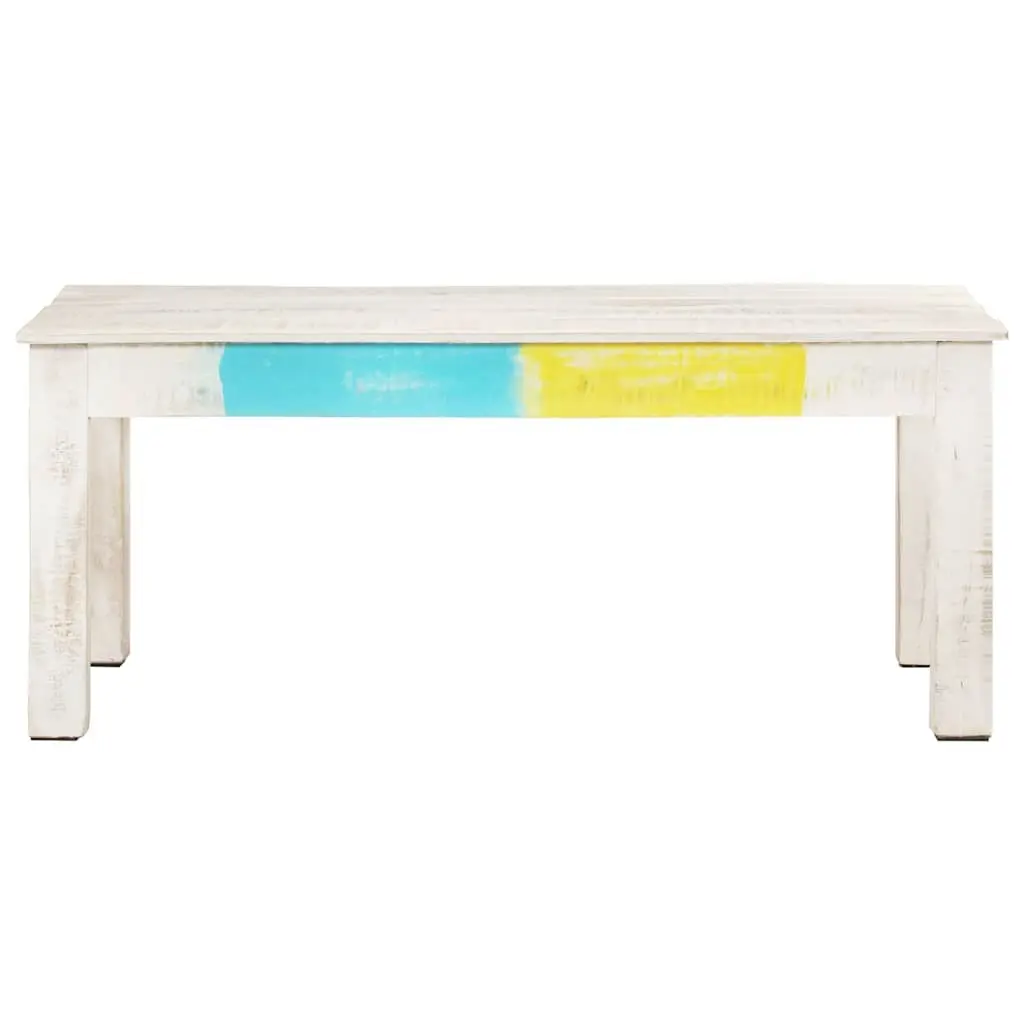 White Coffee Table 110x60x45 cm Solid Mango Wood