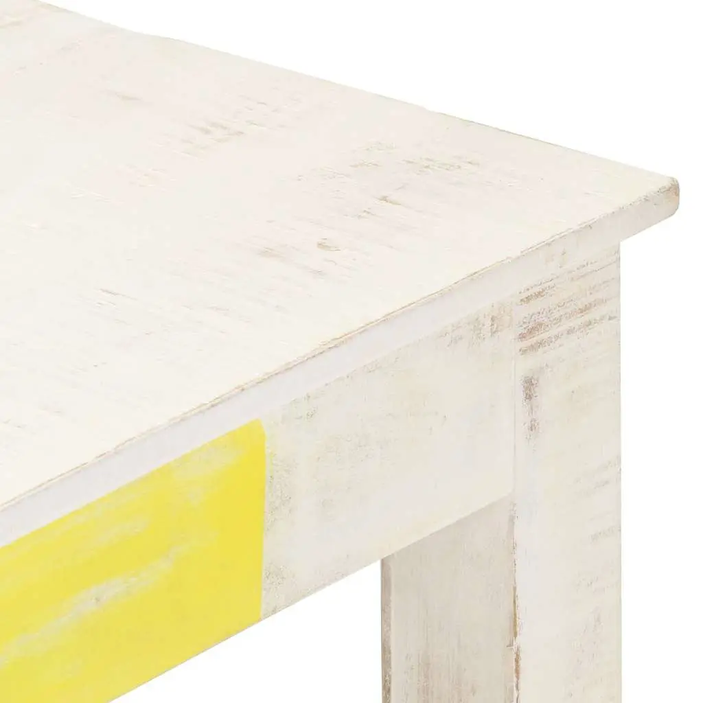 White Coffee Table 110x60x45 cm Solid Mango Wood