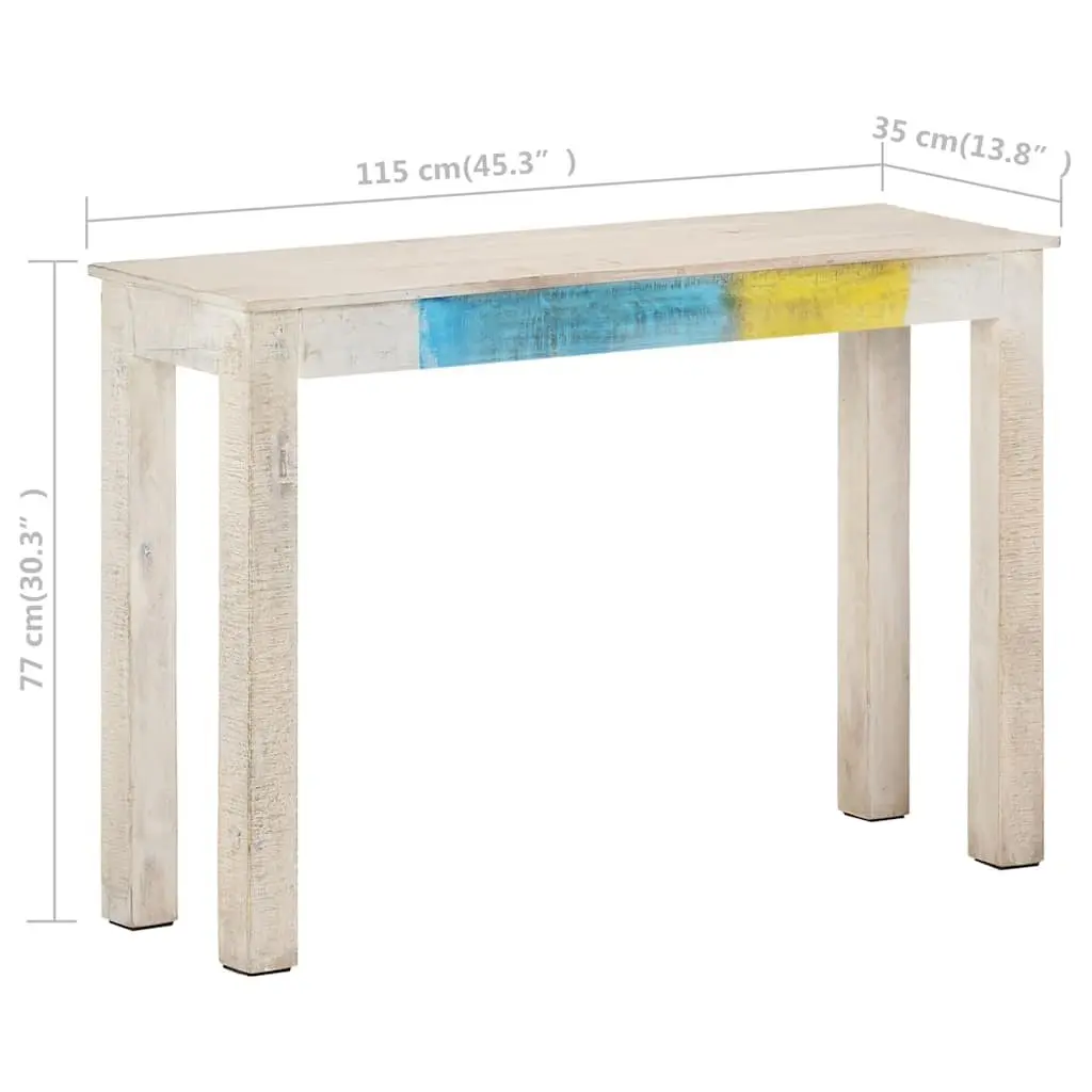 Console Table White 115x35x77cm End Table Wooden Hall Accent Furniture