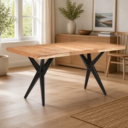 Solid Acacia Wood Dining Table 160x80x76 cm Black