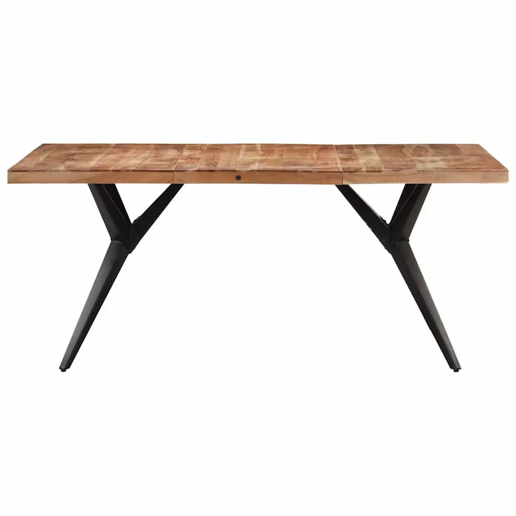 Dining Table Black 160x80x76 cm Solid Acacia Wood