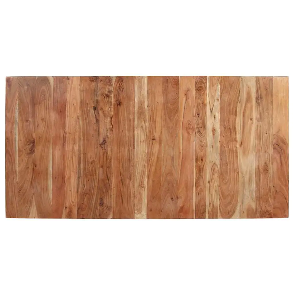 Dining Table Black 160x80x76 cm Solid Acacia Wood