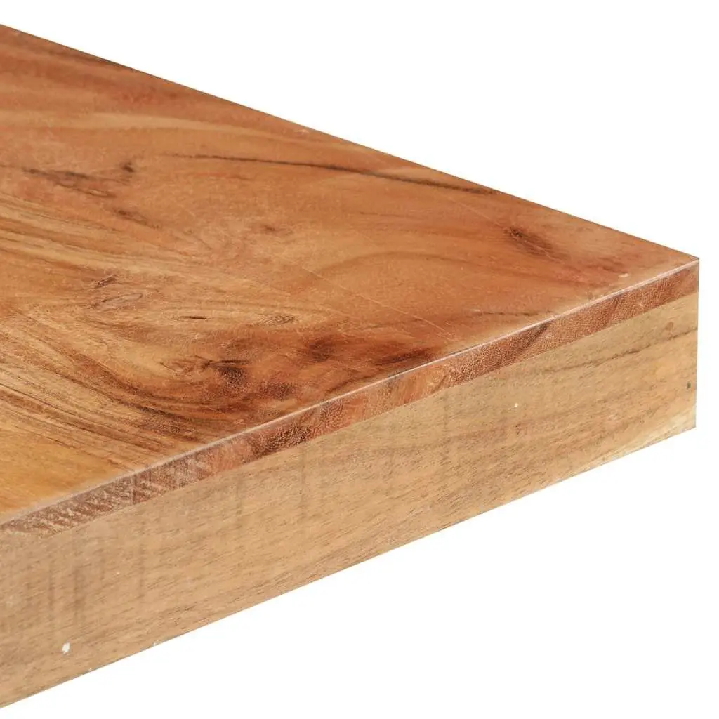 Dining Table Black 160x80x76 cm Solid Acacia Wood