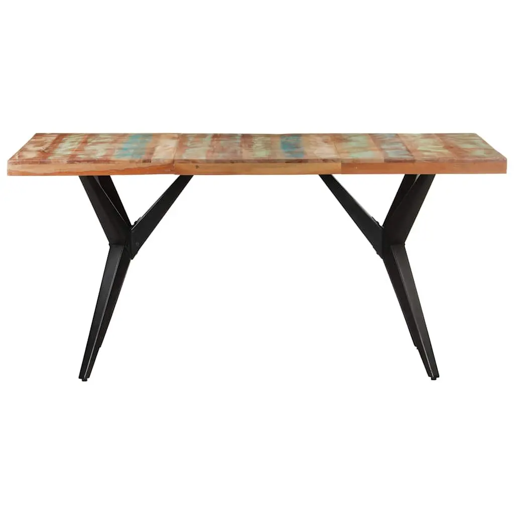 Solid Reclaimed Wood Dining Table 160x80x76 cm Black