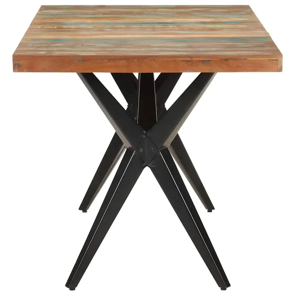 Solid Reclaimed Wood Dining Table 160x80x76 cm Black