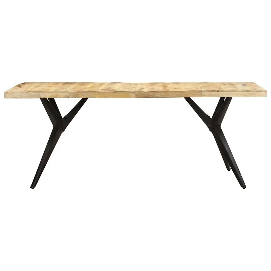 Dining Table Rough Mango Wood with Steel Frame 200x90x76cm for Kitchen and Dining Room
