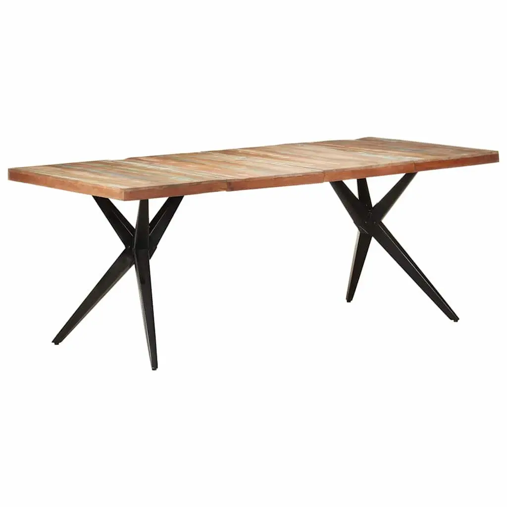 Dining Table White 200x90x76cm Solid Reclaimed Wood