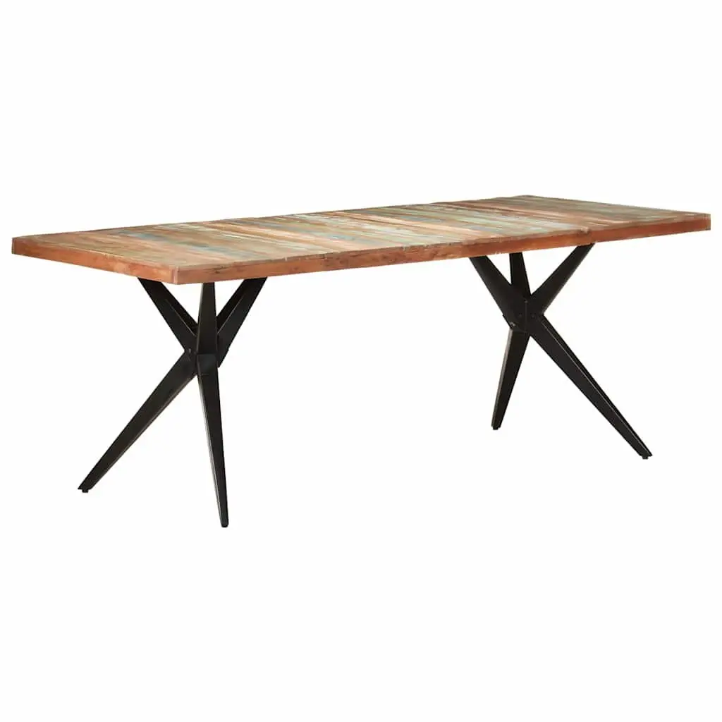 Dining Table White 200x90x76cm Solid Reclaimed Wood