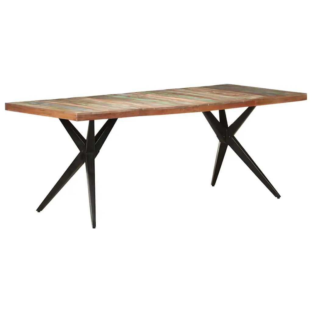 Dining Table White 200x90x76cm Solid Reclaimed Wood