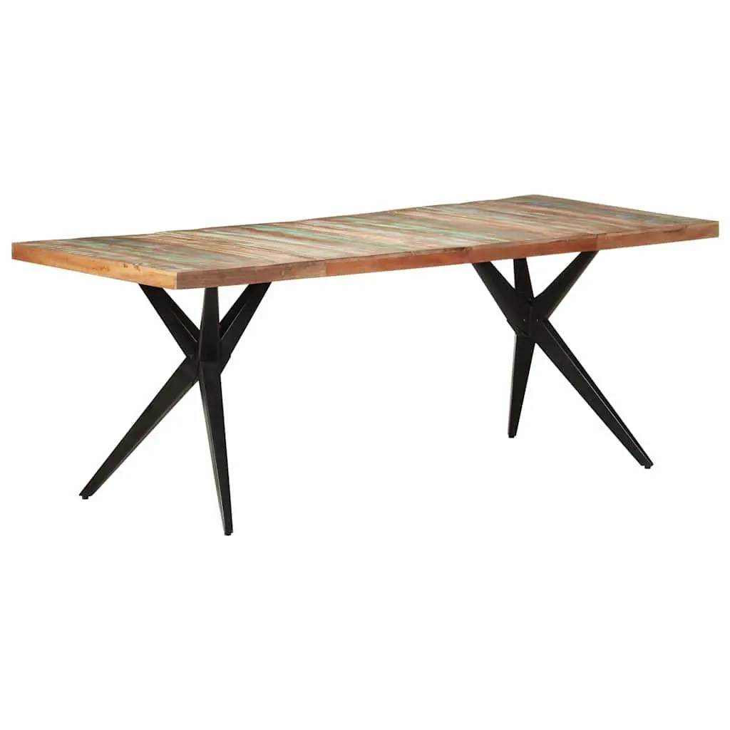 Dining Table White 200x90x76cm Solid Reclaimed Wood